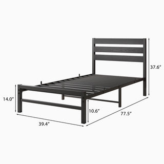 Sunvega Queen Size Platform Bed Frame with Wooden Headboard and Under Bed Storage