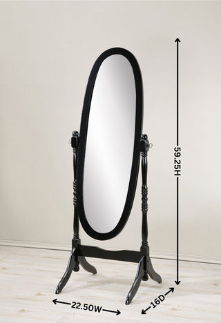 Sunvega Silver Cheval Mirror with Wood Frame for Traditional Decor Tilts