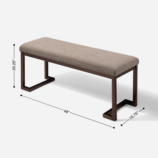 Sunvega Modern Upholstered Boucle Bench with Metal Frame for Entryway Living Room