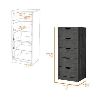 Sunvega Dillon 5 Narrow Drawer Dresser Tall Chest of Drawers with Pull Out Mechanism