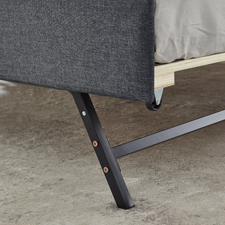 Sunvega Mid-Century Inspired Daybed with Button Tufted Back and USB Charging Armrest