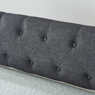 Sunvega Mid-Century Inspired Daybed with Button Tufted Back and USB Charging Armrest