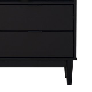 Sunvega Mid-Century Modern Solid Wood 2-Drawer Nightstand with Tray Top