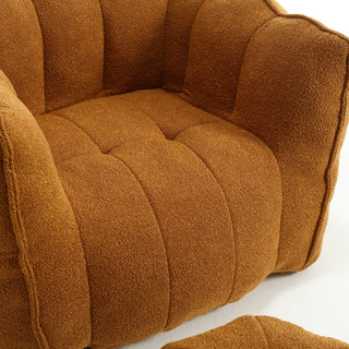 Sunvega Soft Chenille Bean Bag Chair with High Resilient Foam for Living Room