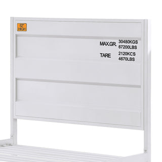 Sunvega Cargo Container Themed Metal Full Platform Bed with Industrial Aesthetics
