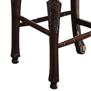 Sunvega Cherry Faux Leather Upholstered Counter Height Chairs with Nailhead Trim