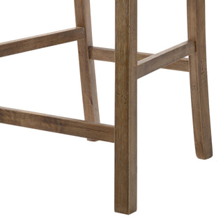 Sunvega Tan and Weathered Oak Cross Back Counter Height Stools with Linen Upholstery
