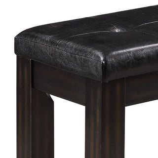 Sunvega Modern Black Faux Leather Tufted Cushion Bench for Entryway Bedroom