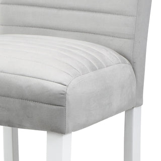 Sunvega Grey and White Tufted Back Side Chairs with Soft Velvet Upholstery and Hardwood Frame