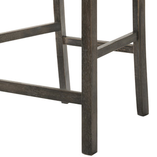 Sunvega Tan Linen Upholstered Counter Height Stools with Cross Back Design (Set of 2)