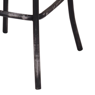 Sunvega Antique Black and Oak Bar Stool with Cross Back Design for Kitchen Counter