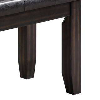 Sunvega Modern Black Faux Leather Tufted Cushion Bench for Entryway Bedroom