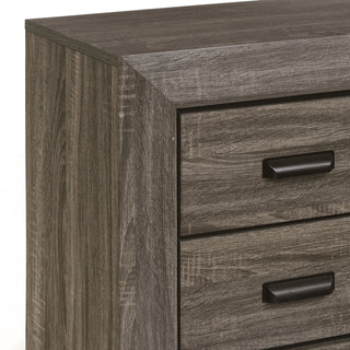 Sunvega Weathered Grey Grain 2-Drawer Nightstand with Rustic Vintage Appeal for Bedroom