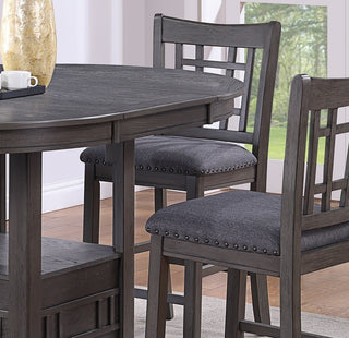 Sunvega Round Counter Height Dining Table with Leaf and Open Storage Base