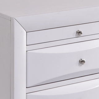 Sunvega White Nightstand with Two Spacious Drawers and Top Tray for Bedside