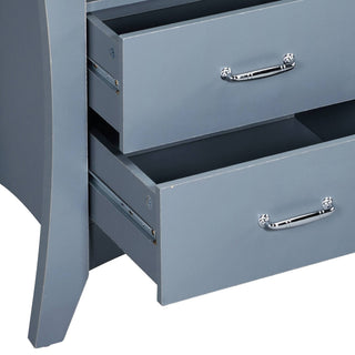 Sunvega Grey Nightstand with 2 Drawers and Open Shelving for Bedroom Storage