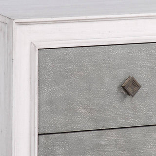 Sunvega Rustic Grey and Weathered White 2-Drawer Nightstand with Felt Liner