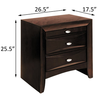 Sunvega White Nightstand with Two Spacious Drawers and Top Tray for Bedside