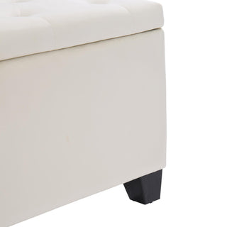 Sunvega Large Storage Upholstered Rectangular Bench with Soft Velvet Fabric for Entryway