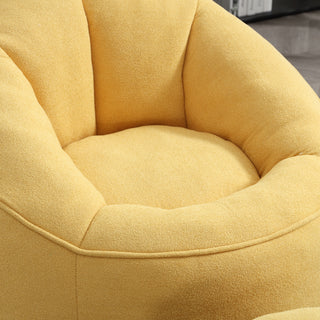 Sunvega High Pressure Foam Bean Bag Sofa Chair with Padded Footrest for Living Room