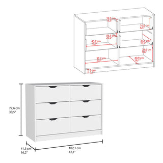 Sunvega Black Double Dresser with 4 Large Drawers and 2 Pulldown Cabinets