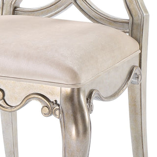 Sunvega Ivory and Antique Champagne Side Chairs with Queen Anne Back Design
