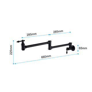 Sunvega Wall Mount Folding Kitchen Pot Filler Faucet with Free-Swivel Arm
