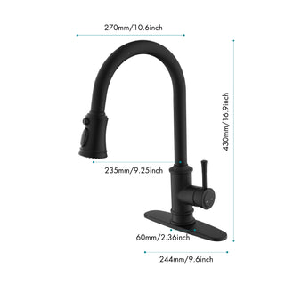 Sunvega Single Handle High Arc Pull Down Sprayer Kitchen Faucet with Sleek Design