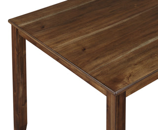 Sunvega Casual Brown Square Counter Height Dining Table Set with 4 Ladder Back Chairs