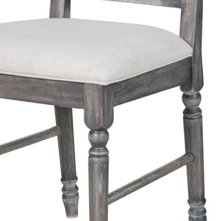 Sunvega Cream and Weathered Grey Farmhouse Style Open Back Side Chairs Set of 2