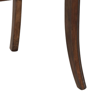Sunvega Brown Microfiber Upholstered Dark Walnut X Back Side Chairs Set of 2