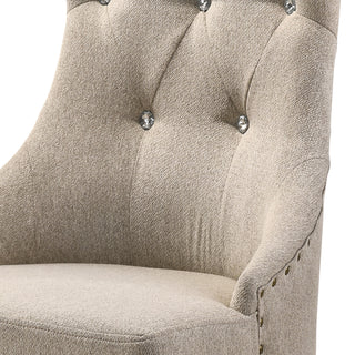 Sunvega Tufted Hourglass Back Side Chairs with Nailhead Trim and Reclaimed Grey Legs