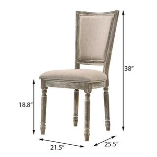 Sunvega Beige and Reclaimed Grey Padded Seat Side Chairs with Welt Trim for Dining Room
