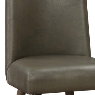 Sunvega Mid-Century Modern Grey Faux Leather Upholstered Dining Side Chairs Set of 2