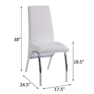 Sunvega Contemporary Faux Leather Armless Side Chairs with Metal Legs Set of 2