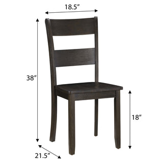 Sunvega Distressed Walnut Ladder Back Side Chairs with Tapered Legs Set of 2