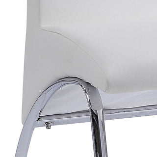 Sunvega Contemporary Faux Leather Armless Side Chairs with Metal Legs Set of 2