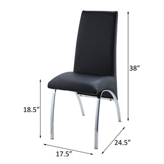 Sunvega Contemporary Faux Leather Armless Side Chairs with Metal Legs Set of 2