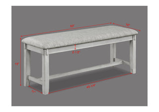 Sunvega Farmhouse Style Rustic Finish Upholstered Cushion Seat Dining Bench