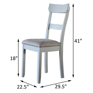 Sunvega Two Tone Grey and Pearl Grey Ladder Back Side Chairs with Upholstered Seat