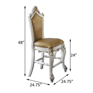 Sunvega Butterscotch and Antique Pearl Armless Counter Height Chairs with Footrest