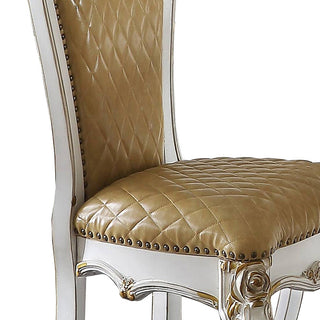 Sunvega Butterscotch and Antique Pearl Armless Counter Height Chairs with Footrest