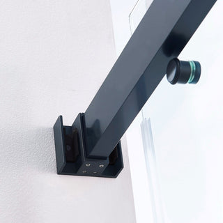Sunvega 56-60"W x 60"H Frameless Double Sliding Tub Shower Door with Matte Black Finish