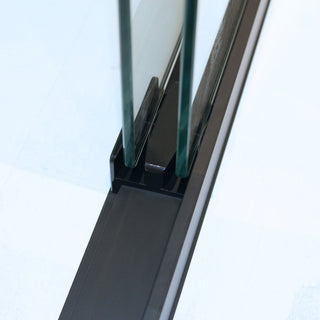 Sunvega 56-60"W x 75"H Aluminium Alloy Frame Double Sliding Shower Door with 1/4" Tempered Clear Glass