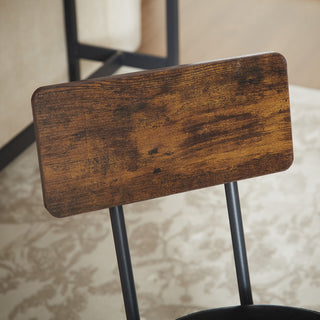 Sunvega 63 Inch Long Industrial Bar Table Set with 3 PU Upholstered Stools