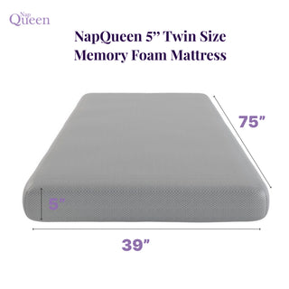 Sunvega 5 Inch Twin Size Memory Foam Mattress for Kids in Blue