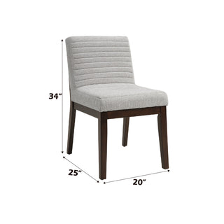 Sunvega Gray Linen Upholstered Side Chair with Padded Seat and Back Set of 2