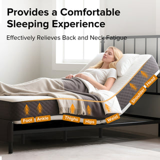Sunvega Adjustable Bed Frame with Massage Head & Foot Incline Twin XL Size Wireless Remote
