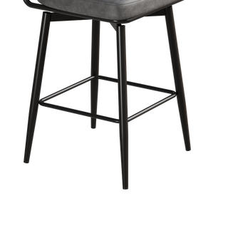 Sunvega 360 Degree Rotating Bar Stool Set of 2 with Soft Leather Cushions and Iron Brackets
