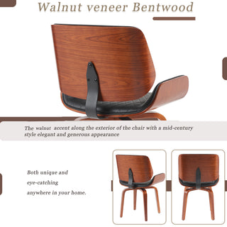 Sunvega Mid-Century Modern Dining Chair with 360° Swivel and PU Leather Upholstery